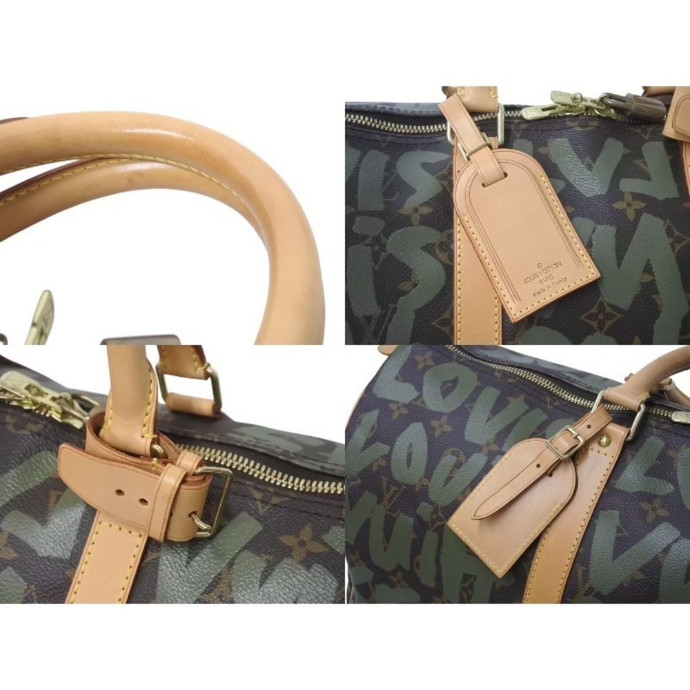 Louis Vuitton Keepall brown Khaki Green Monogram Graffiti - Picture 4 of 9